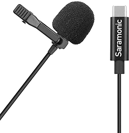 Saramonic USB Type-C Omnidirectional Lavalier Microphone for Android Smartphone Tablet USB Device Audio Recording