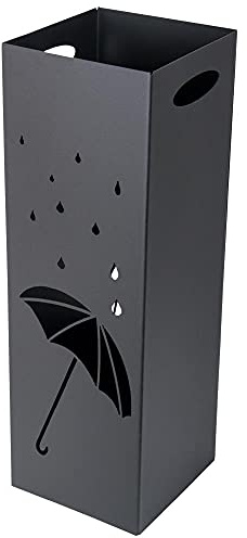 HowHomely Schwarz Regenschirmständer 60x20x20 cm | Schirmständer Regenschirm für Zuhause, Büro und Garderoben | Loft Regenschirm Ständer | Stabiler Schirm Ständer