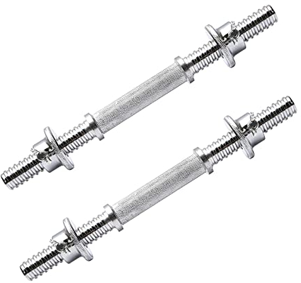 GEREP Kurzhantelstange Trainingshilfen Bizeps und Trizeps Stange, Bizepsgriff Trizepsgriff für Krafttraining, Fitness, Silber/Silber / 45CM