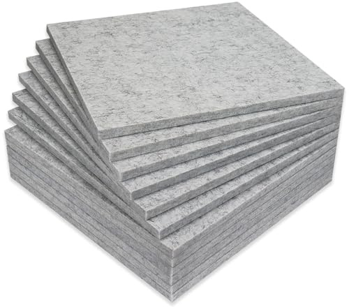 BXI Thickened Sound Absorbing Panels, 12 Pcs 30 X 30 X 1.2 cm Dense Acoustic Panels, Echo Noise Reducing Sound Panels, Tackable Studio Panels for Wall and Ceiling Acoustic Treatment
