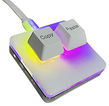 BTXETUEL Copy and Paste 2-Key Keyboard SAYO OSU Keypad Hotswap One Handed Mechanical Gaming Keyboard Cherry Switch RGB Backlit Mini USB Keypad for macros or Rhythm Games