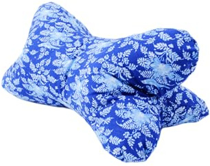 POWER INN Leseknochen groß ca. 44x23cm | Nackenkissen als Buchstütze und Lesekissen | 60° waschbar aus hochwertigem Designer-Druckstoff 100% Baumwolle | (44 x 23, Blau)