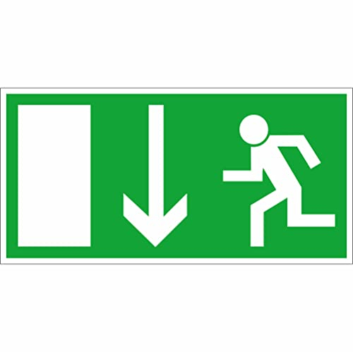 Indigos UG - Schild Notausgang - Rettungsschild - PVC, 30x15 cm, nicht nachleuchtend - Warnung - Sicherheit - Hotel, Firma, Haus - Aluverbundplatte 3mm - Hinweisschild - Warnschild