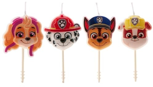 dekora - Pack de Velas de Cumpleaños Patrulla Canina Tarta - 4 Unidades