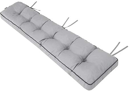 Bankauflage für Gartenbank, Polsterauflage, Sitzkissen, Bankkissen, Bankpolster mit 8 cm Dicke Polsterung, Auflage für Bänke, Made in EU - 120x40 cm - Aschgrau