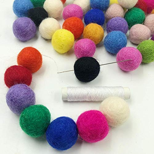 Filz Wolle Kugeln Filz Girlande Kugeln 2cm 100pc Mix Farbe Pom Poms Girlande Party Home Decor
