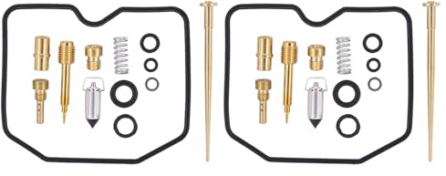 Vergaser Reparatursatz Umbausatz Motorrad Dichtung Vergaserdichtsatz Schwimmerkammer Hauptdüse Nadelventil Nadel Düse Gemischschraube Motorradvergaser Reparatur Satz für Kawasaki KLE 500 1991-1995