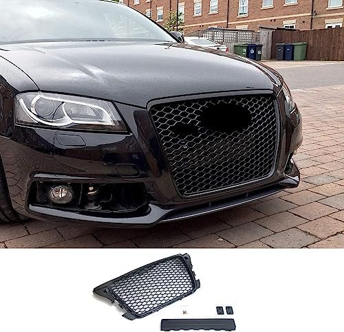 DTGTEX Auto Vordere Stoßstange Kühlergrill für Audi A3 S3 RS3 8P, KüHlergrill Front Ersatz Hauben Grill Doppelsteg Sport Kühlergrill