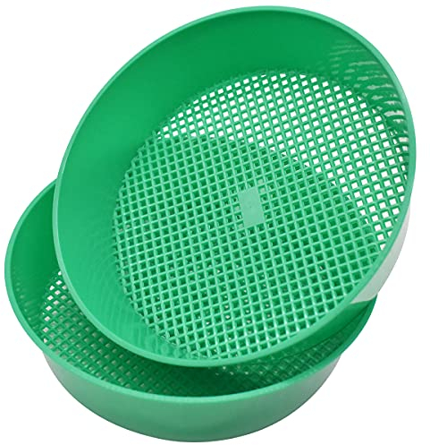 TAIZER 2 Stück Gartensieb Bodensieb Sandsieb Kunststoff Garten Stein Sand Boden Erde Sämling Mesh Sieb Garten Sieb Boden Sieb Gartenarbeit Gartengeräte Garten Pflanzen Sämling Sandsteinfilter Werkzeug