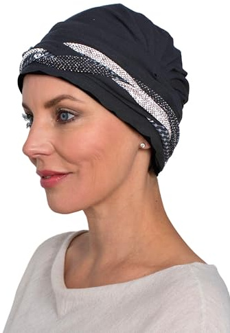 Deresina Boho-Chic Bambus-Turban – Chemomütze für Frauen mit Haarausfall & Alopezie, Bohemian Stirnband-Stil, Volle Kopfbedeckung