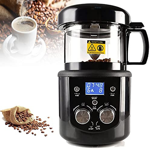 1400W Coffee Roaster,Electric Coffee Roaster,Small Full Automatic Hot Air Electric Coffee Roaster Machine Baking Cooling 2 In1 Machine LED Visual Panel for Home Baking