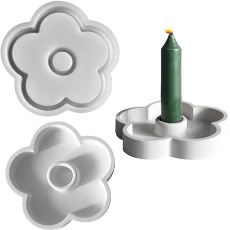 3D Blumen Silikonform Kerzenhalter,Silikonformen Gießformen Frühling,Gießformen Silikon Blumen Epoxidharz Formen Silikon Gießform Kerzenhalter,Silikonform Blume Kerzenformen für DIY Stabkerzenhalter
