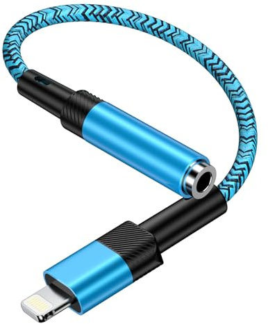 Apple MFi Certified iPhone Aux Adapter - Audio Cable Jack Adaptor Dongle Compatible with iPhone 14/13/12/11/XR/XS/Max/X/8/7/6 iPad