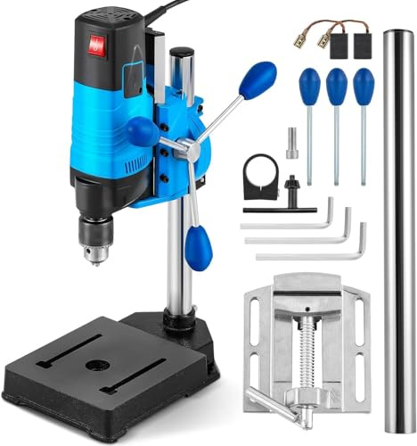 Bonvoisin Mini Perceuse à Colonne d'Établi 1200W, 6 Vitesses Variables, Max 2800tr/min, Diamètre de Perçage 35mm, pour Bricolage/Travaux Domestiques/Travail des Métaux (EU)