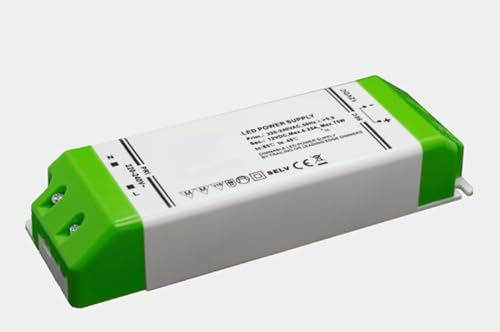 LED Netzteil Pro Slim (MECP-D) 12V DC, 6.25A, 75W Trafo Dimmbar mit MM Möbeleinbau, CE, Kurzschlussfest