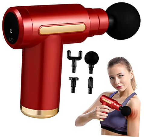 Toddmomy Tiefengewebemassagegerät Mini Elektrisch mit Massageköpfen für Muskelentspannung Tragbar USB Betrieben Perkussionsgerät für Körper Hand Nutzung