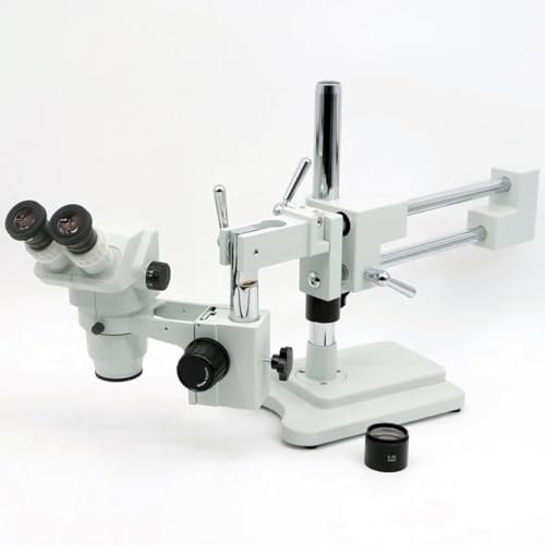 Lab Microscope Accessories 2x-45x Double Boom Stand Binocular Head Stereo Zoom Microscope w/144pcs Led