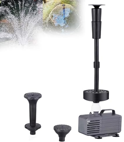 TYH Pompe de Bassin à LED avec kit de Fontaine, Pompe Submersible pour Fontaine de Jardin, 1 000 à 5 500 l/h pour Cascade, Culture hydroponique, Aquariums, Aquariums, intérieur et extérieur