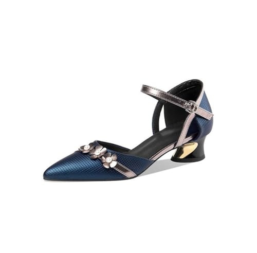 High Heels Stylish Womenu2019s Floral Pumps Mid Heels Pointed Toe with Metal Accents for Wedding and Party Events