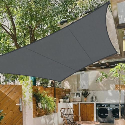 Cool Area Toldo Vela Impermeable Cuadrado 5x5m, Antracita | Toldo Vela de Sombra Protección UV,PES Toldos para Patio Exterior Jardín Terraza