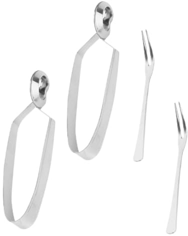 iplusmile 4pièces Pince à Escargots Et Fourchette Ensemble De Service Pour Fruits De Mer Usage Facile Et Nettoyage Au Lave-vaisselle