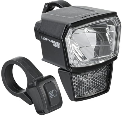 TRELOCK LS 940-HB Lighthammer 150 Lux E-Bike 12V Fahrradlicht – Inklusive Fernlicht-Schalter und Lenkerhalterung – StVZO zugelassen