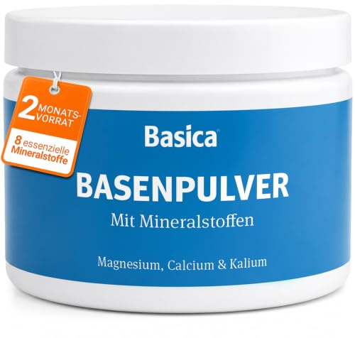 Basica® Basenpulver mit Mineralstoffen - 360 g | mit Zink, Magnesium, Calcium, Kalium, Selen & Chrom | Säure-Basen-Balance & Muskelfunktion | vegan, zuckerfrei