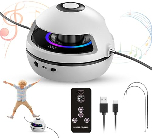 Elektronisches Springseil, Intelligente Springseilmaschine mit Fernbedienung, LED Display Zähler, 10 Stufen Geschwindigkeit, Bluetooth Musik, Sportgeräte für Kinder und Erwachsene (Weiß)