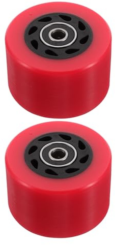 GLEAVI 2 Stück Pu Rollen für Rollschuhe 92a Härte Rot Verschleißfest und Vibrationsdämpfend Ersatzräder für Skateboard Scooter und Longboard Kompatibel für Indoor Outdoor