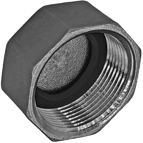 MegaHaustechnik Kappe mit Dichtung, 1 1/2“ IG, Gewindefitting Edelstahl V4A | Sechskant, Trinkwasser geeignet, Innengewinde-Innendurchmesser 45mm DN40 Rohr, rostfrei INOX Endstück Deckel Verschluß