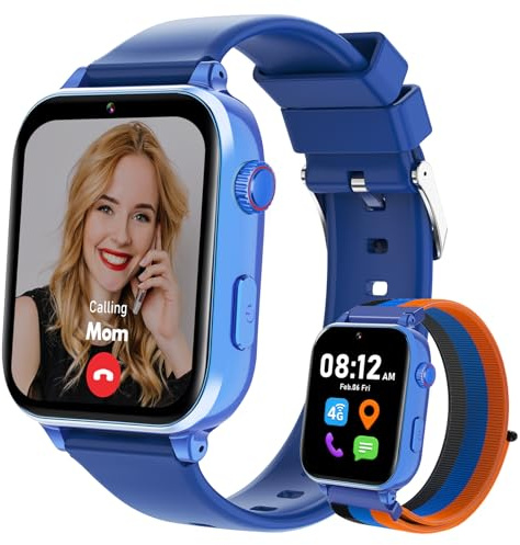 BJLBOJEY Kids Smart Watch GPS Tracker 4G Kid Smartwatch for Boys Girls Phone Watch with Video Call SOS School Mode Pedometer Birthday for 5-12 Years Old