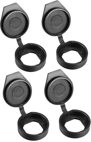 sourcing map 4stk Hartplastik Staubschutz Kappen Schwarz | Staubschutz Wasserdichte Kappen für 22mm Dia Cam Lock