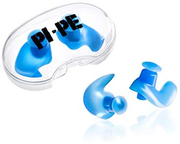 PI-PE wasserdichte Ohrstöpsel für Kinder aus Silikon - Komfortable Ohrenstöpsel zum Schwimmen, Tauchen und Schnorcheln - Ohrschutz gegen Wasser mit Aufbewahrungsbox Blau