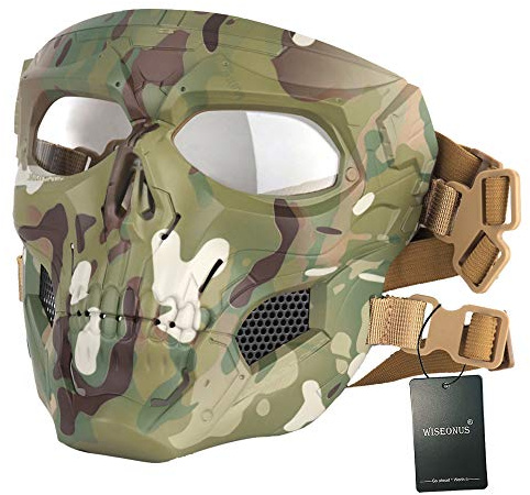 Maschera Softair Tattico Maschera Protettiva Skull Messenger Maschera per Halloween Caccia Paintball CS Wargame (CP)