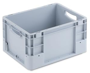 DieBoxfabrik Eurobehälter 400x300mm / 40x30cm | Verschiedene Höhen und Farben / Stapelbehälter | Stapelbox | Transportkiste | Transportbehälter | Premium-Qualität Made in Germany (220 mm, grau)