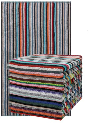 Betz 6er Set Küchentücher Geschirrtuch Handtuch 100% Baumwolle HELGOLAND Größe 50 x 90 cm Grubentuch Küchentuch Allzwecktuch Streifen bunt