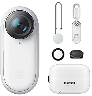 Insta360 GO 2 - Kleine Action-Kamera, wiegt 27 g, wasserdicht, Stabilisierung, POV-Aufnahme, 1/2,3 Zoll Sensor, mit Ladekoffer und tragbarem Kamerazubehör für Reisen, Sport, Vlog