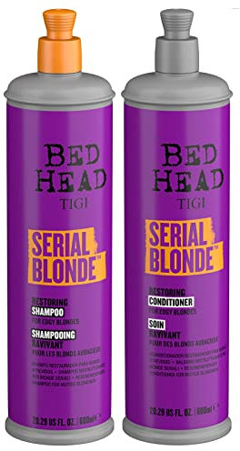 Bed Head by TIGI - Serial Blonde Shampoo and Conditioner Set - Ideal for Natural and Coloured Blonde Hair - 2x600ml