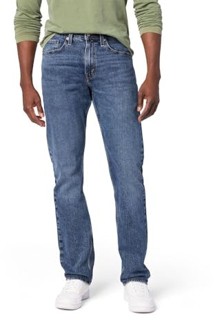 Levi Strauss Signature Gold Men's Slim Straight Jeans (Available in Big & Tall), (New) Riptide, 34Wx36L