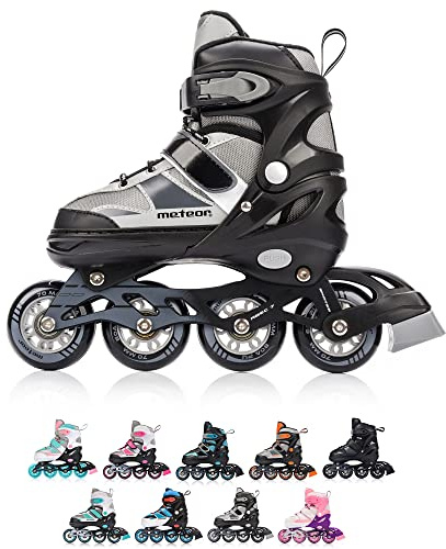 Inline Skates Children's Roller Skates Roller Skates ABEC 7 Carbon Child Safety Skates for Kids Adjustable Shoe Size (M 34-37, gray)