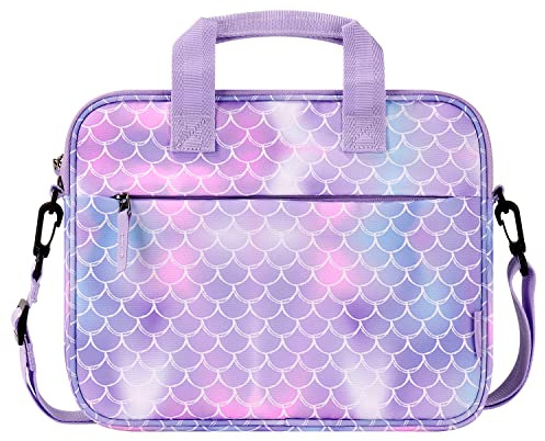 Choco Mocha 12.5 Zoll Kinder Tablet Tasche, Tablet Tasche Hülle für Fire HD 10 8, Fire 10 8 iPad, Kids Tablet Bag, Schuppe-blau-violett