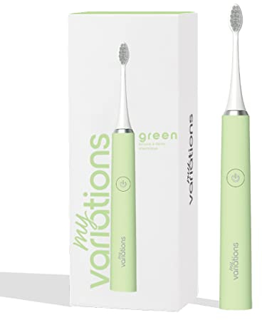 My Variations - Spazzolino da denti elettrico sonico - Ricaricabile - 1 mese di batteria - 5 modalità di spazzolatura - Timer da 2 min integrato - 1 manico e 1 spazzola (verde)