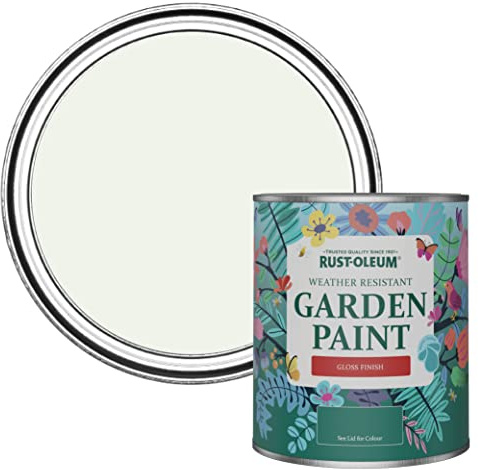 Rust-Oleum Peinture Blanche Résistante à l'humidité pour Jardins, Finition Brillante - Mousse de Lait 750ml