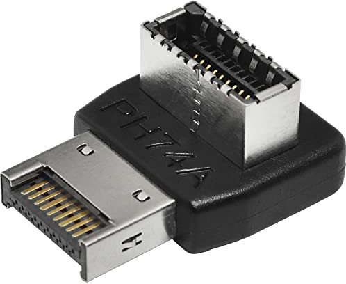 LUORNG Right Angle USB Type E Adapter USB3.1 Type E Header Converter 90 Degree Steering Elbow for Computer Motherboard (PH74A)