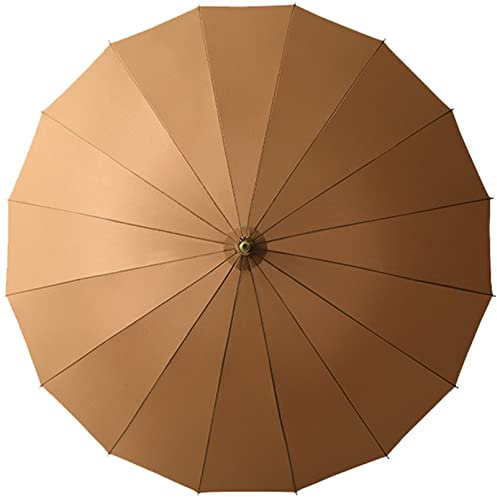 REOTEL Automatischer Golf-Regenschirm, 16 Bone Long Handle Umbrella, Windproof Simple Double Umbrella, für Outdoor-Aktivitäten wie Golf, Camping,Braun