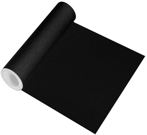 Flicken selbstklebend Stoff, Klebeflicken für Textilien Leinenstoff Reparatur Patches, 8 X 150 cm Textil Flicken selbstklebend für Sofas, Autositze, Bürostuhl, Kopfteile, Vorhang, Schwarz