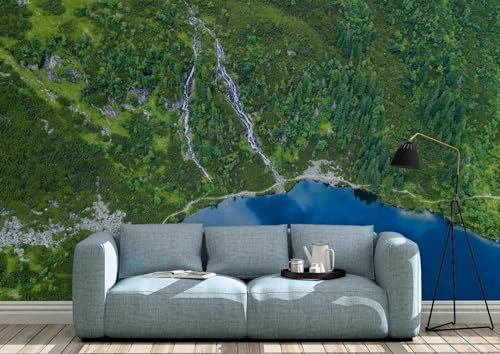 Personalizar papel tapiz fotográfico paisaje natural papel tapiz mural verde bosque río papel tapiz dormitorio infantil papel tapiz decoración de pared