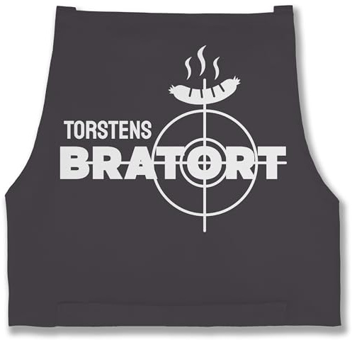 Geschenk mit Namen personalisiert by Shirtracer - Schürze - Grillschürze - Bratort mit Name Geschenk Witzig Vatertag Weihnachten Geburtstag Papa
