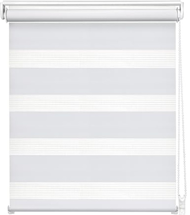 Easydeco - Estor Enrollable Noche y día Mini con opción Easyfix sin Necesidad Taladro Blanco 42 x 190 cm