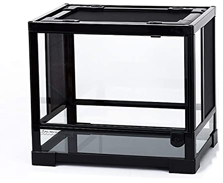 Glas-Terrarium-Insekten-Futterkasten für Reptilien und Amphibien für Eidechsen, Spinnen, Skorpione, Schildkröten, abnehmbar